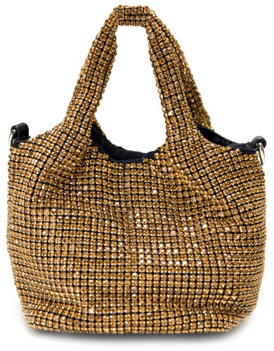 Золотая текстильная маленькая женская сумка