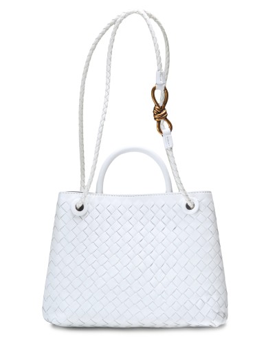 Белая кожаная средняя женская сумка