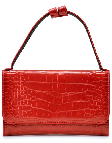 Красная кожаная маленькая женская сумка