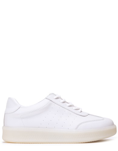 Белые кожаные демисезонные  кеды