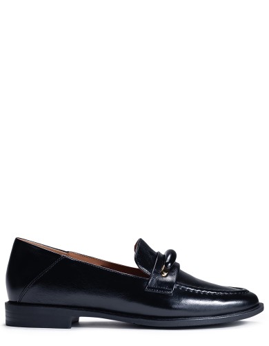 Чорні  шкіряні демісезонні лофери