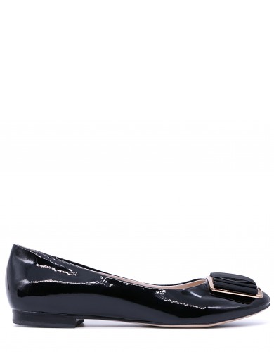 Чорні  лакові  демісезонні балетки