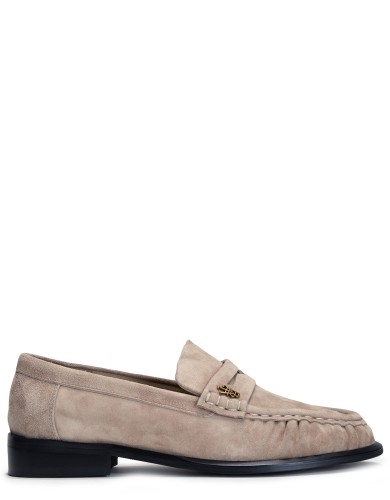 Бежевi замшеві  демісезонні лофери