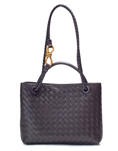 Коричневая кожаная средняя женская сумка