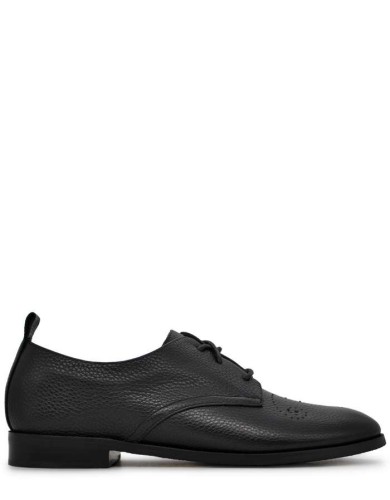 Чорні  шкіряні літні  туфлі