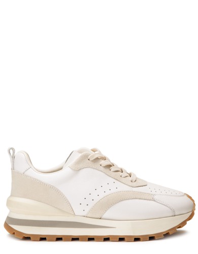 Білі шкіряні  демісезонні кросівки 