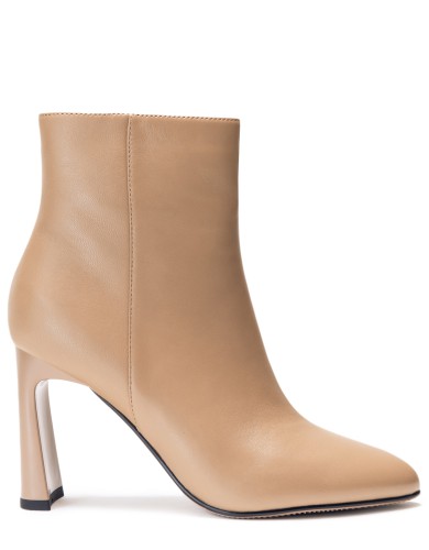 Бежевые кожаные демисезонные ботинки 