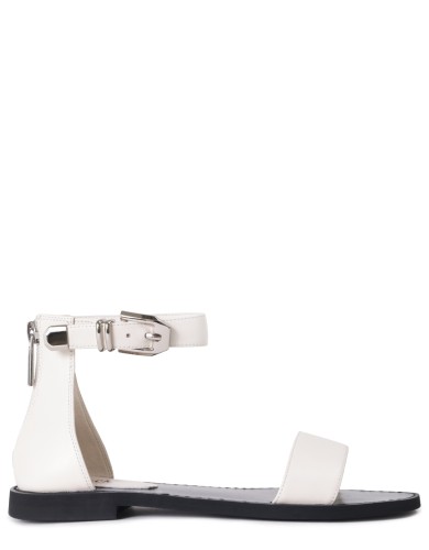 Белые кожаные летние босоножки