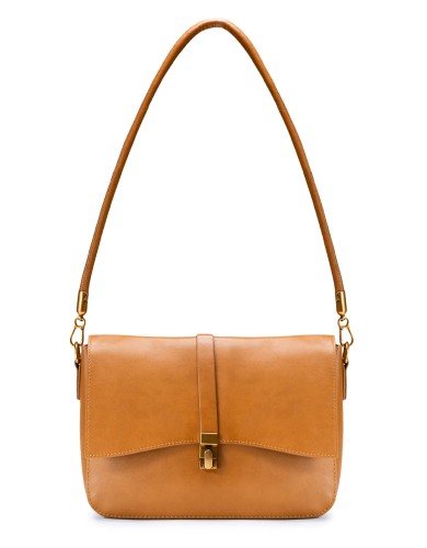 Рыжая кожаная маленькая женская сумка