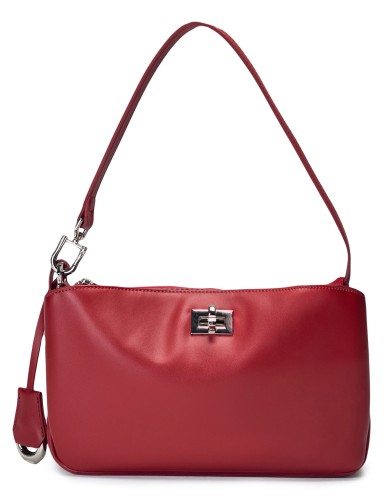 Красная кожаная маленькая женская сумка