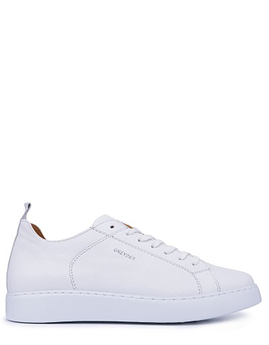 Белые кожаные демисезонные кеды