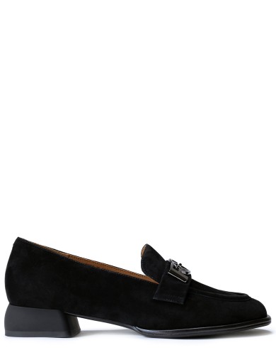 Чорні  замшеві  демісезонні лофери