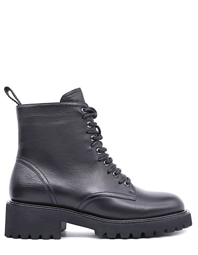 Чорні  шкіряні зимові черевики 