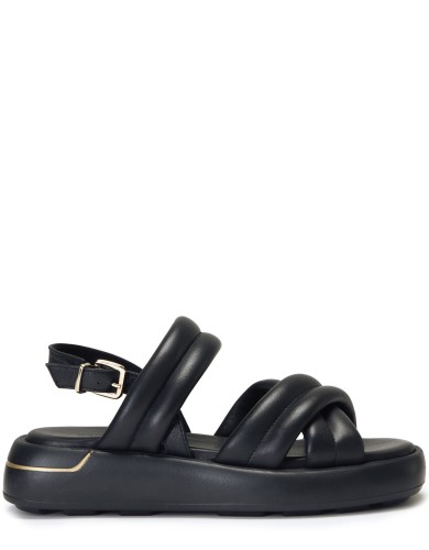 Чорні шкіряні  сандалі