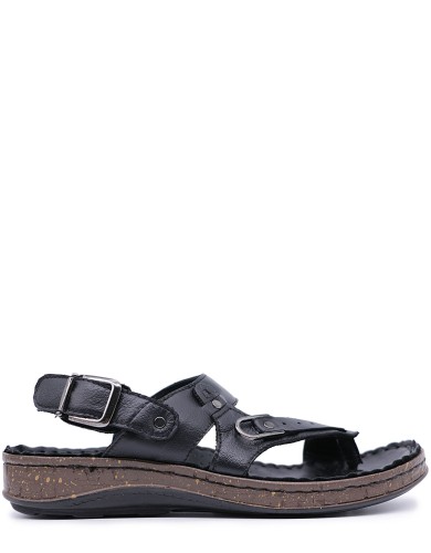 Черные кожаные сандалии