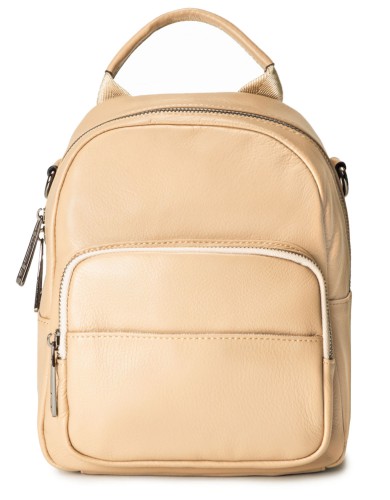 Бежевый кожаный рюкзак