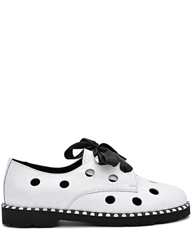 Білі шкіряні літні  туфлі