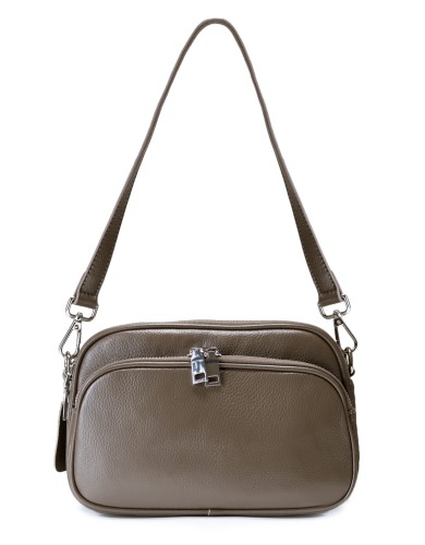 Хаки кожаная маленькая женская сумка