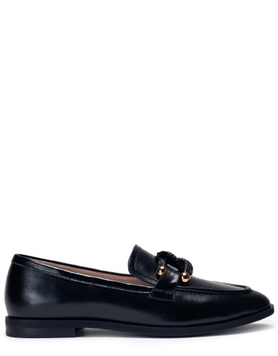 Чорні  шкіряні демісезонні лофери