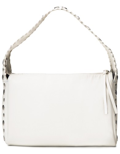 Белая кожаная средняя женская сумка