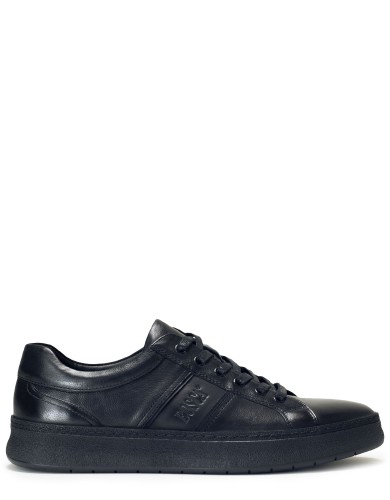 Чорні шкіряні демісезонні кеди