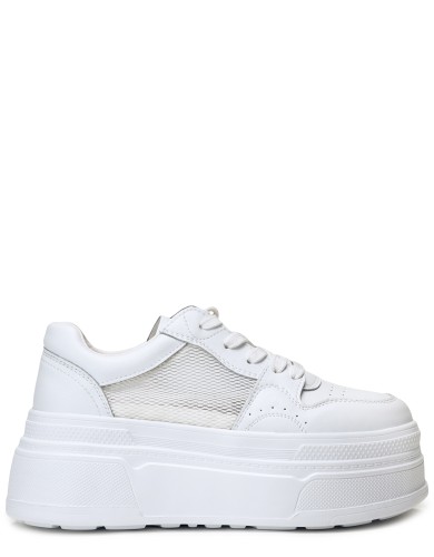 Белые кожаные летние кеды