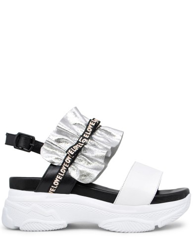 Разноцветные кожаные босоножки