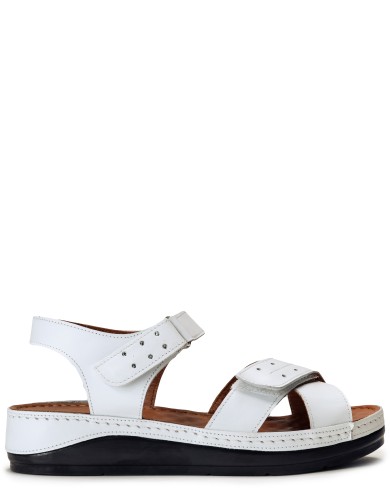 Белые кожаные сандалии