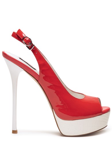 Красные лаковые летние босоножки 