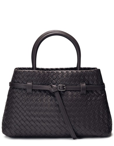 Коричневая кожаная средняя женская сумка