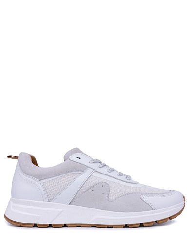 Белые кожаные демисезонные кроссовки