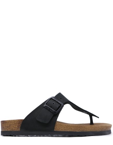 Чорні нубукові шльопанці