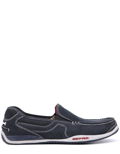 Синие кожаные демисезонные  слипоны