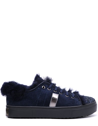 Сині замшеві зимові кеди