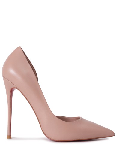 Бежевые кожаные демисезонные  туфли на каблуке 