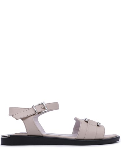 Бежевые кожаные летние босоножки