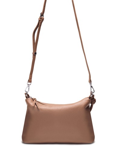 Коричневая кожаная средняя женская сумка