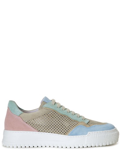 Разноцветные замшевые летние кеды