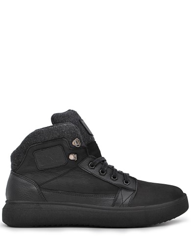 Черные нубуковые зимние ботинки