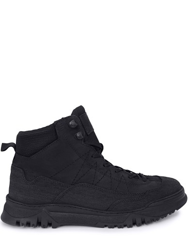 Черные нубуковые демисезонные ботинки