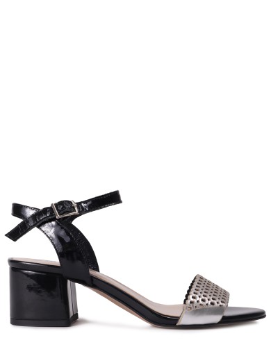 Разноцветные кожаные летние босоножки 