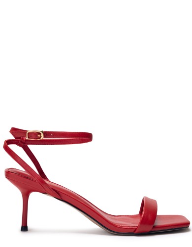 Красные кожаные летние босоножки