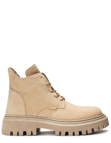 Бежевые нубуковые демисезонные ботинки 