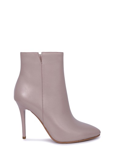 Бежевые кожаные демисезонные ботинки 