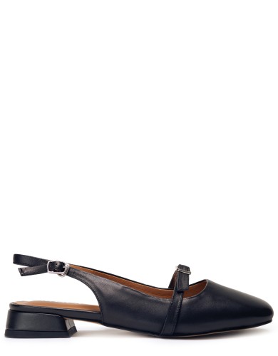 Черные кожаные летние босоножки