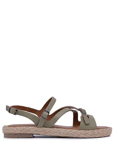 Зеленые кожаные сандалии