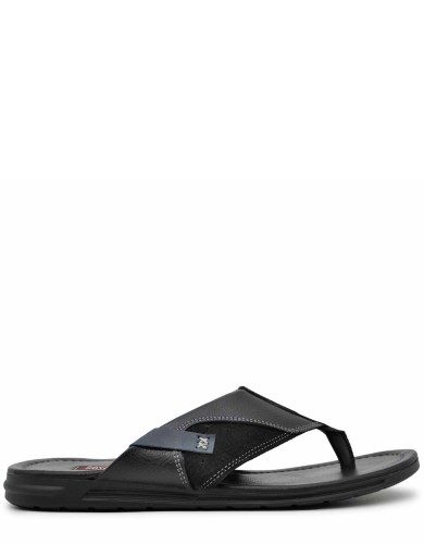 Чорні шкіряні шльопанці