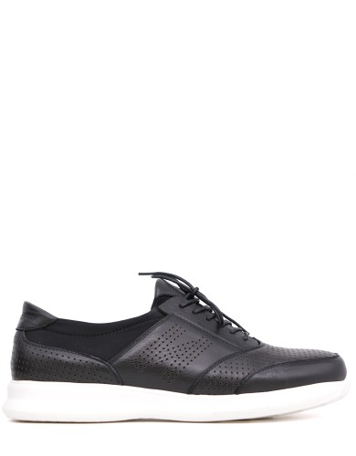 Чорні шкіряні демісезонні кросівки