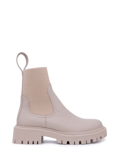 Бежевi шкіряні  зимові черевики 