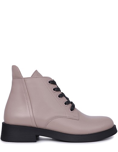 Бежевые кожаные демисезонные ботинки 